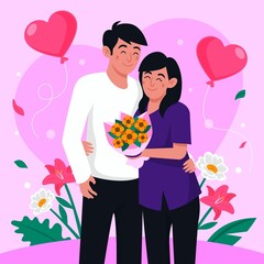 valentines couple valentine illustration  couple dinner valentines illustration cookies valentine day love beautiful valentine couples valentines day background cake candy background illustrations
