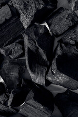 Charcoal,Black charcoal texture background.Close up. 