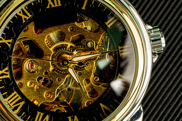 macro mechanical watch,Close up of vintage pocket watch Showing Gears,Gear - Mechanism,Gold Colored,Machine Part,Mechanic,Pinion,Watch - Timepiece,