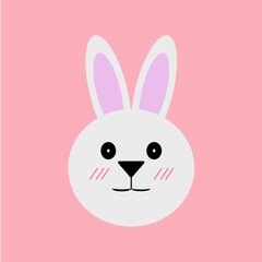 Obraz premium Bunny Illustration. Hand drawn Cute Rabbit Kids Print for T-shirt