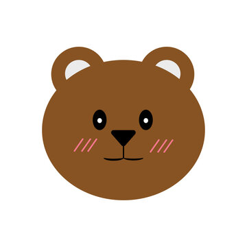 Cute Bear cartoon character icon. African animal. Safari baby animal.