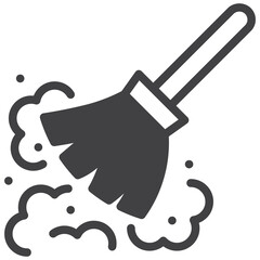 duster brush cleaning, solid icon