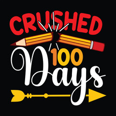100 days of school typography T-shirt Design