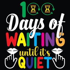 100 days of school typography T-shirt Design