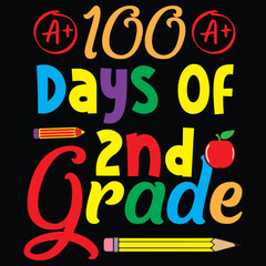 100 days of school typography T-shirt Design