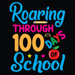 100 days of school typography T-shirt Design