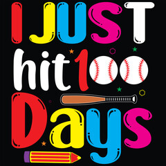 100 days of school typography T-shirt Design