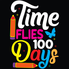 100 days of school typography T-shirt Design