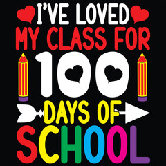 100 days of school typography T-shirt Design