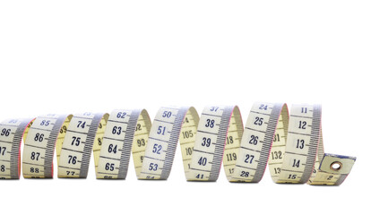 Measuring tape isolated on transparent background, PNG.