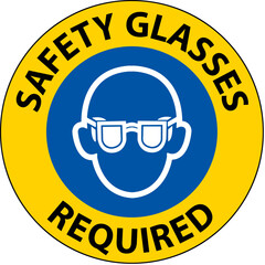 Floor Sign, Safety Glasses Required