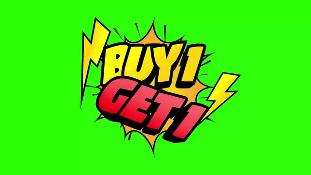 buy 1 get 1 animation with explosion animated display