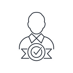 Personal responsibility.  Vector linear icon isolated on white background.