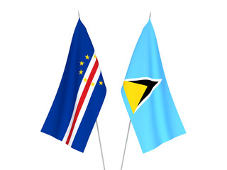 Saint Lucia and Republic of Cabo Verde flags