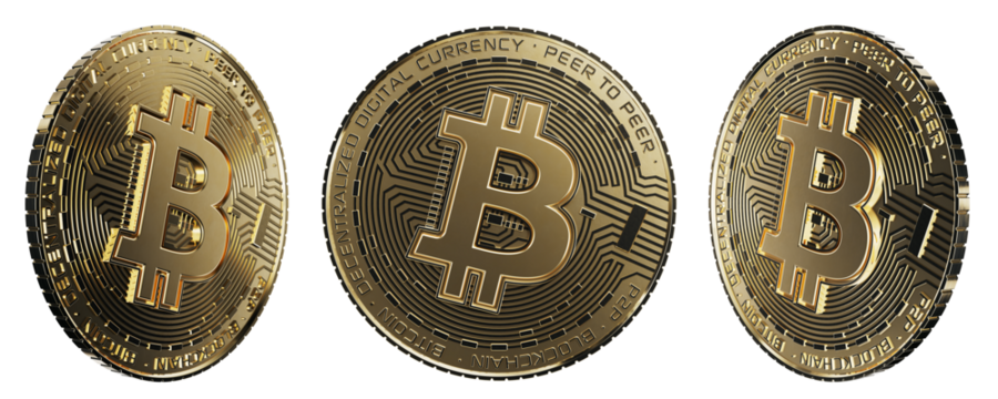 Bitcoin cryptocurrency coin Isolated transparent PNG