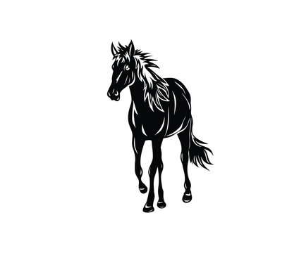 Horse Standing Silhouette, art vector design