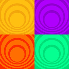 Colorful Circular Social Media Vector Background Template Set