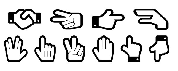Hands collection  icon isolated on  transparent background