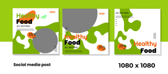 Healthy Food social media post template for restaurant	