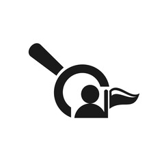 Vector illustration, magnifying glass icon, search. Flat design.