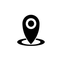 Vector illustration, location icon, route. Flat design. 