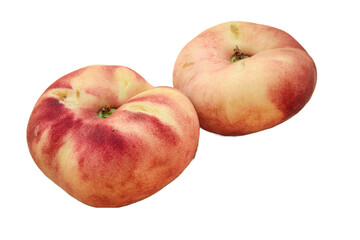 chinese flat donut peaches isolated. png file