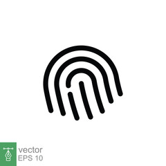 Fingerprint line icon. Simple outline style. Finger print, unique thumbprint, thumb identity, scan id access, technology concept. Vector illustration design isolated on white background. EPS 10.