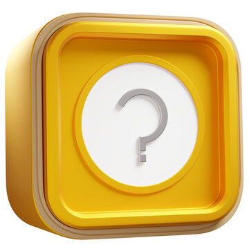 icono 3d con perspectiva pregunta amarillo