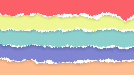 Colorful Ripped Paper Torn design template. Good Use For Presentation Or Banner