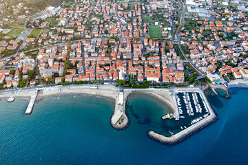Diano Marina in Italy from | Die Stadt Diano Marina in Italien aus der Luft