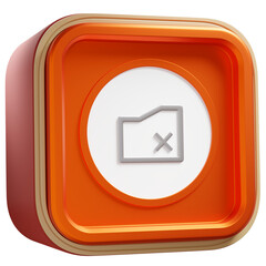 icono 3d con perspectiva borrar carpeta