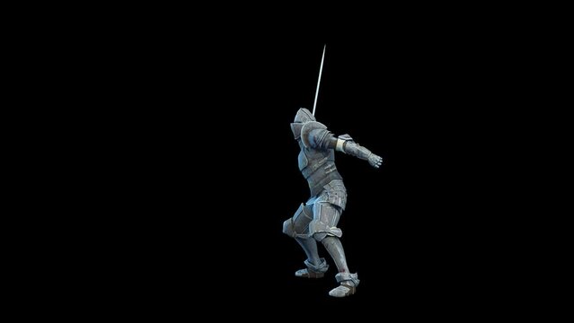 Knight with big sword fighting