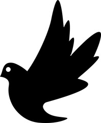 Black pigeon bird flying icon drawing silluouette icon PNG