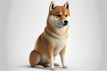 Illustration of meme dog, shiba inu, japanese dog (doge, doge coin) - obrazy, fototapety, plakaty