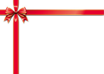 華やかな赤いリボンの飾りフレーム