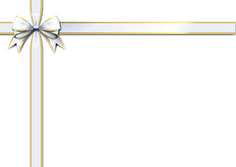 清楚な白いリボンの飾りフレーム
