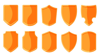 Golden shields collection icon