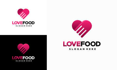 Love Food Logo designs concept vector, Food restaurant logo template