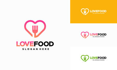 Love Food Logo designs concept vector, Food restaurant logo template