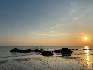 Sunrise over sea at Hua Hin Thailand 