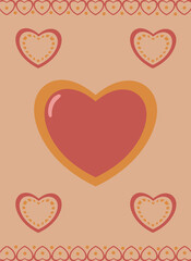 Simple heart theme letter template, flyer, invitation letter. Valentine's Day