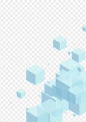 Fototapeta premium Monochrome Square Background Transparent Vector. Polygon Element Texture. White Cube Clean Card. Toy Illustration. Gray 3d Block.