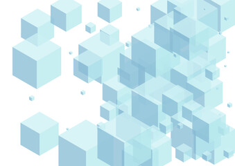 Fototapeta na wymiar Gray Geometric Background White Vector. Cube Element Texture. White Box Minecraft Design. 3d Illustration. Blue-gray Minimal Polygon.