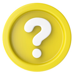 Question mark sign. 3D illustration.