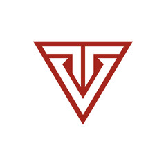Initial letter TV VT logo design vector