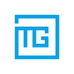 Initial letter MG or TG square logo design