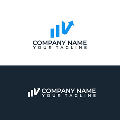 Elephant graph chart arrow finance logo vector icon illustration