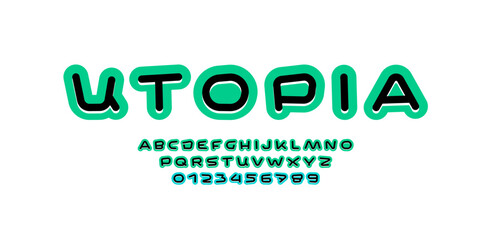 Abstract alphabet font, typography, letters and numbers, vector illustration 10EPS