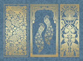 peacock motif designs, textile , Rajasthan, royal India	