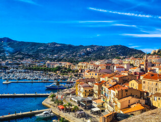 Fototapeta na wymiar Port of Calvi (Corsica) - overview from the citadel